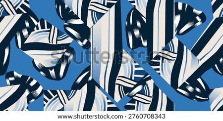 Abstract graphic geometric floral print. Unique hand drawn seamless pattern. 