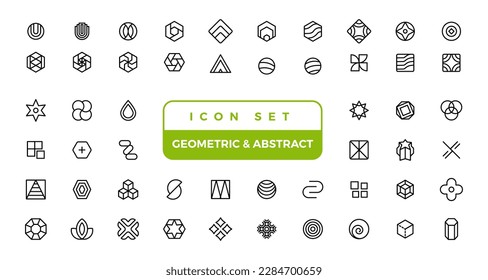 Abstract graphic geometric symbols and objects.
