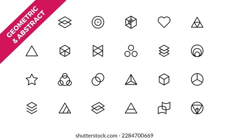 Abstract graphic geometric symbols and objects.
