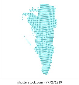 Abstract graphic Gibraltar map of blue round dots. Vector illustration eps10.
