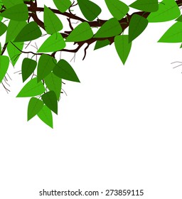 Abstract Graphic Green Leaves