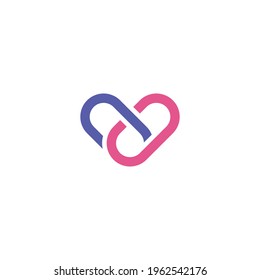 Abstract graphic illustration of a chain or link forming a heart