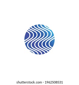 Abstract graphic illustration of a circle with patterns in the form of waves
