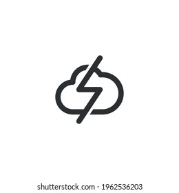 Abstract graphic illustration of cloud and lightning flash