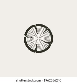 Abstract graphic illustration of a cut of a tree trunk