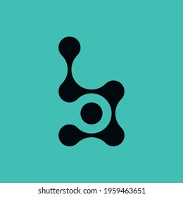 Abstract graphic illustration of letter B made from conjugate circles