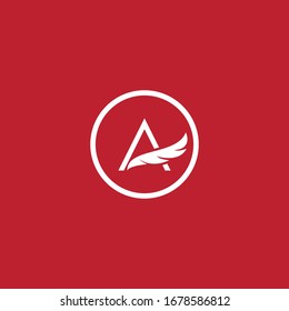 Abstract graphic illustration of the letter A with bird wing