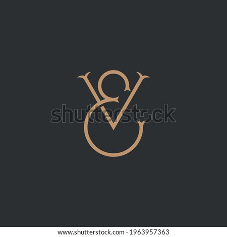 Abstract graphic illustration of monogram letters E and V Photo stock © 