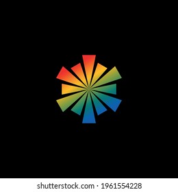 Abstract graphic illustration of multicolored flash. It can be used as a logo sign, serve as part of the design in the graphic design of different projects