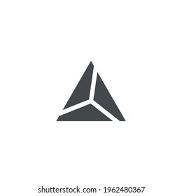 Abstract graphic illustration of three stones forming a triangle