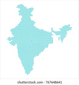 Abstract Graphic India Map Of Blue Round Dots. Vector Illustration Eps 10.