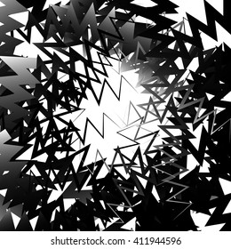 Abstract graphic with irregular, random lines. Artistic monochrome graphic.