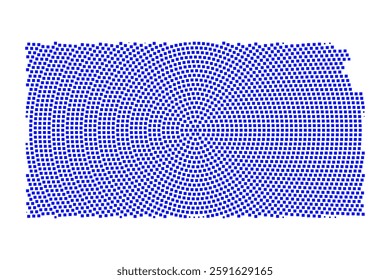 Abstract graphic Kansas map from pixel blue on a white background. Vector illustration.
