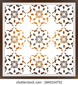 Abstract graphic lace background. Geometric line pattern with doodle frame for silk scarf, hijab shawl design. Tribal ethnic ornament for textile fabric, paper print. Fashion illustration