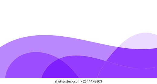 Abstract graphic with layered, overlapping, curved shapes in a light purple color, set against a white background