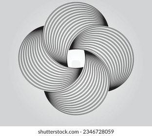 abstract graphic logo of smooth lines effect vector art