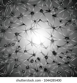 Abstract graphic molecular structure design. Black and white pattern. Vector illustration eps10.
