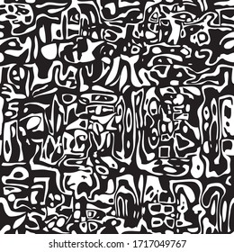 Patrón sin fisuras en monocromo gráfico abstracto