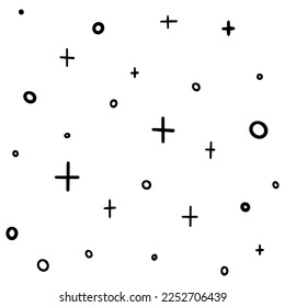 Abstract graphic pattern with crosses and tac-toes.