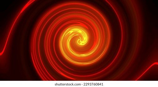 abstract graphic pattern in the form of a spiral in yellow tones and black background galaxy vortex 
