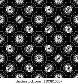 Abstract  graphic pattern. Geometric ornament . Line art, embroidery background. Round and circle seamless ornament. Bandanna, shawl, scarf, tablecloth design for textile fabric print