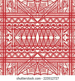 Abstract graphic pattern hand drawn floral and geometric ornament, seamless texture, vector illustration