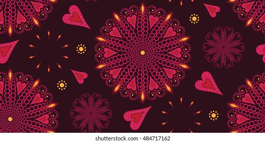 Abstract graphic pattern. Ornament with hearts. Graphic background for print, web, etc.
