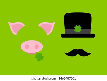 Abstract Graphic Pig And Chimney Sweeper Green