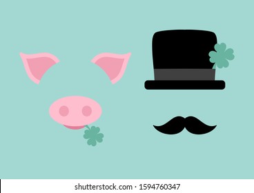 Abstract Graphic Pig And Chimney Sweeper Turquoise