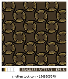 Abstract graphic print design. Vector seamless pattern. Repetitive ornament from twisted lines in a circle. 