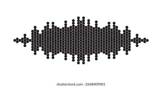 Representação gráfica abstrata da forma de onda de áudio.