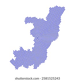 Abstract graphic Republic of the Congo map from pixel blue on a white background. Vector illustration.