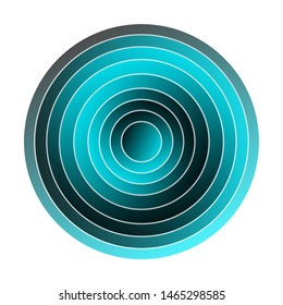 abstract graphic round target symbol in blue black shades on white