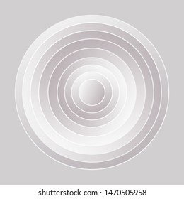 abstract graphic round target symbol in pale silver shades