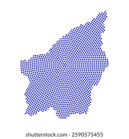 Abstract graphic San Marino map from pixel blue on a white background. Vector illustration.