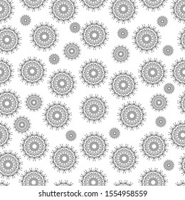 Abstract graphic seamless background contours of a circular ornament. It can be used in printing and textile industry