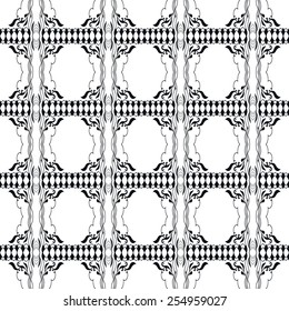 Abstract graphic seamless background. Hand drawn geometric pattern. Can be used for card design, wallpaper, pattern fills, web page background, surface textures. Black and white