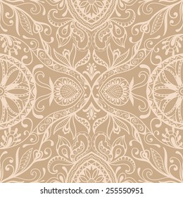 Abstract graphic seamless background. Hand drawn geometric and floral pattern. Can be used for card design, wallpaper, pattern fills, web page background, surface textures. Monochrome pattern