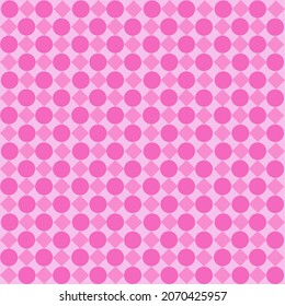 Abstract graphic seamless of pink circle and square are repeating on light pink background.Vector beautiful pattern design for decorating, fabric,wrapping, textile, wallpaper,apparel,tile,mosaic.