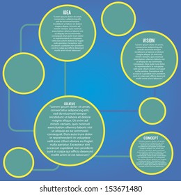 abstract graphic with some info on blue background