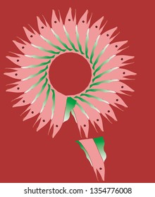 abstract graphic source of beautiful pink flower in the red saga background vector
