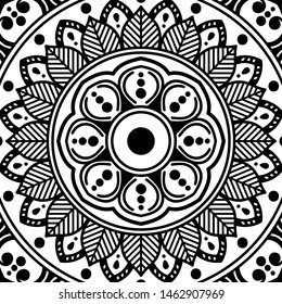 Abstract graphic square background with mandala geometric pattern. Vector illustration