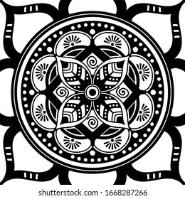 Fondo cuadrado gráfico abstracto con patrón geométrico mandala. Ilustración del vector