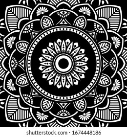 Fondo cuadrado gráfico abstracto con patrón geométrico mandala. Ilustración del vector