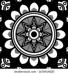 Fondo cuadrado gráfico abstracto con patrón geométrico mandala. Ilustración del vector