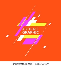 Abstract graphic stacked in geometric shapes.