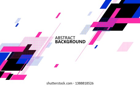 Abstract graphic stacked in geometric shapes.