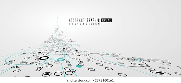 Abstract graphic with strong sense of perspective, vector illustration.