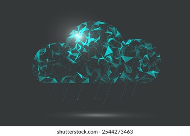 Abstract graphic symbolizing cloud technology, vector illustration.