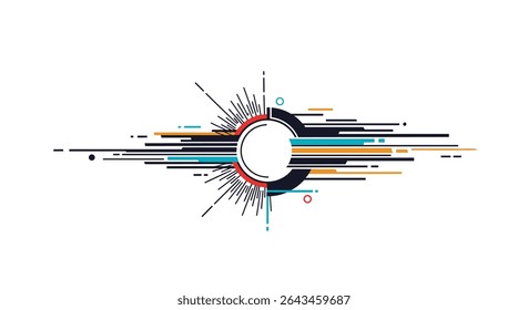 Abstract Graphic with Symmetrical Composition and Radial Lines Creates Visual Depth and Interest